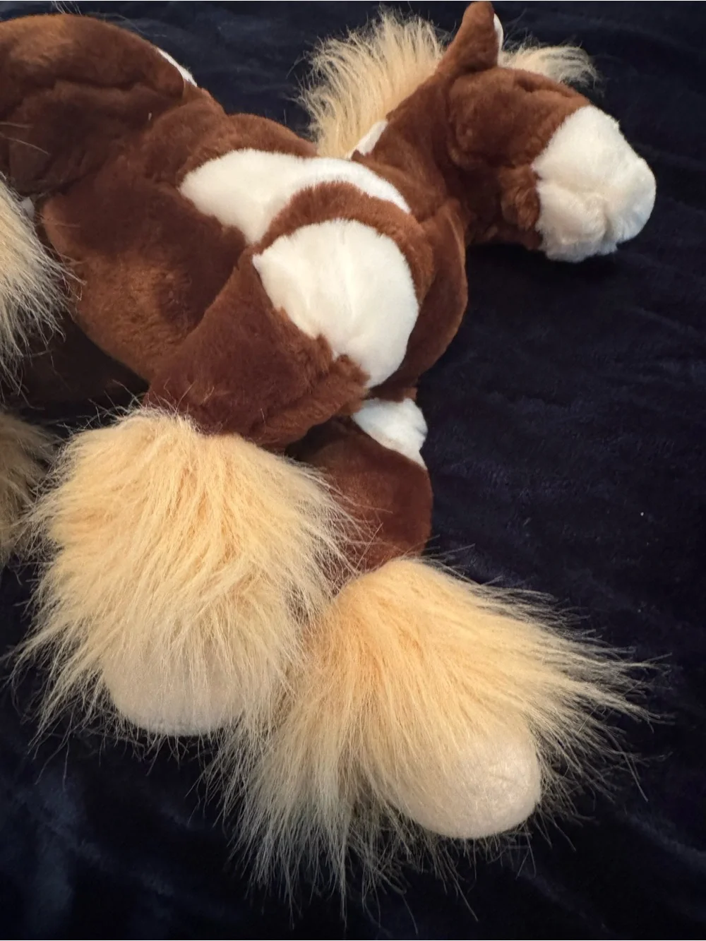 Vintage Y2K Animal Alley Toys R Us Brown and White Paint Horse Pony Plush Pony